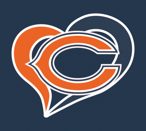 Chicago Bears Heart Logo custom vinyl decal