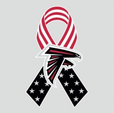 Atlanta Falcons Ribbon American Flag logo custom vinyl decal