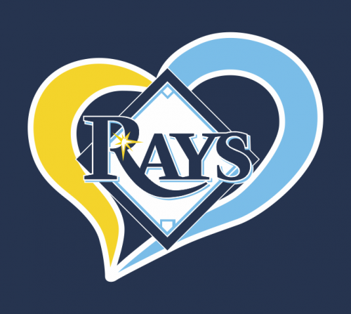 Tampa Bay Rays Heart Logo heat sticker