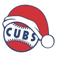 Chicago Cubs Baseball Christmas hat logo heat sticker