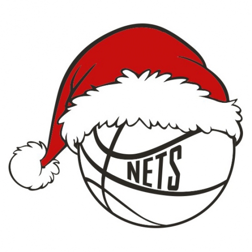 Brooklyn Nets Basketball Christmas hat logo heat sticker
