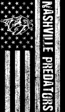 Nashville Predators Black And White American Flag logo heat sticker