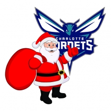 Charlotte Hornets Santa Claus Logo heat sticker