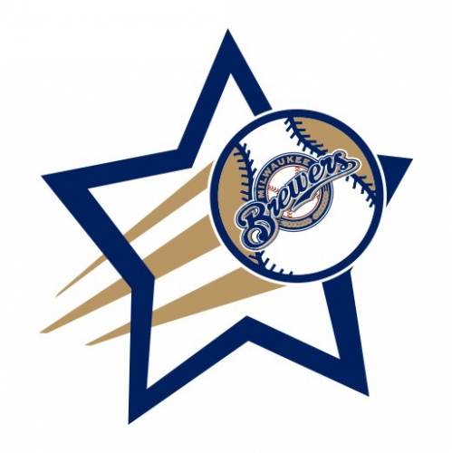 Milwaukee Brewers Baseball Goal Star logo heat sticker