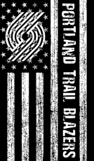 Portland Trail Blazers Black And White American Flag logo custom vinyl decal