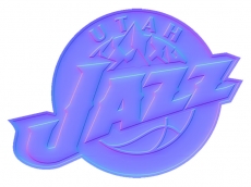 Utah jazz Colorful Embossed Logo heat sticker