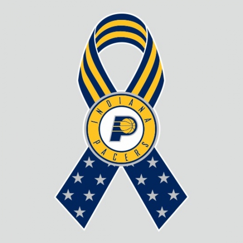 Indiana Pacers Ribbon American Flag logo heat sticker