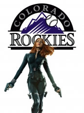 Colorado Rockies Black Widow Logo heat sticker