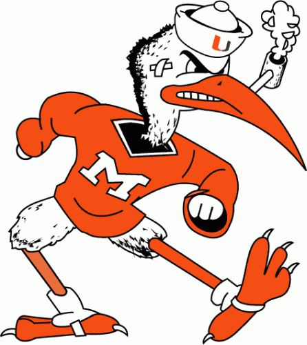 Miami Hurricanes 1983-1999 Mascot Logo heat sticker