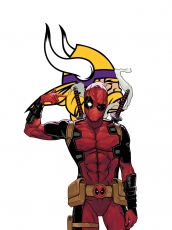 Minnesota Vikings Deadpool Logo heat sticker