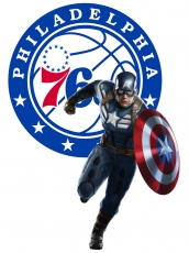 Philadelphia 76ers Captain America Logo heat sticker