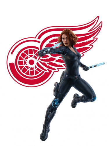 Detroit Red Wings Black Widow Logo custom vinyl decal