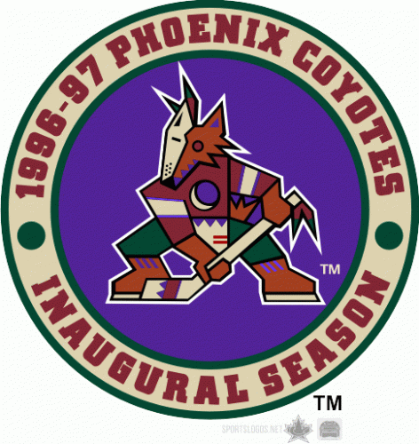 Arizona Coyotes 1996 97 Anniversary Logo 02 heat sticker