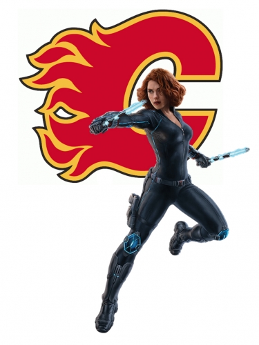 Calgary Flames Black Widow Logo heat sticker