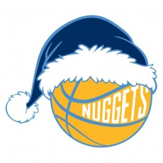 Denver Nuggets Basketball Christmas hat logo heat sticker