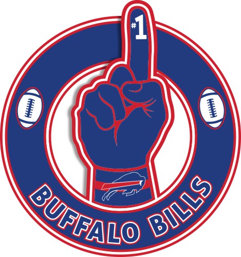 Number One Hand Buffalo Bills logo custom vinyl decal [STK-NFL-Hand-004 ...